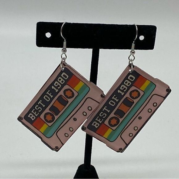 New. Retro music cassette handmade unisex earrings. - Picture 1 of 4